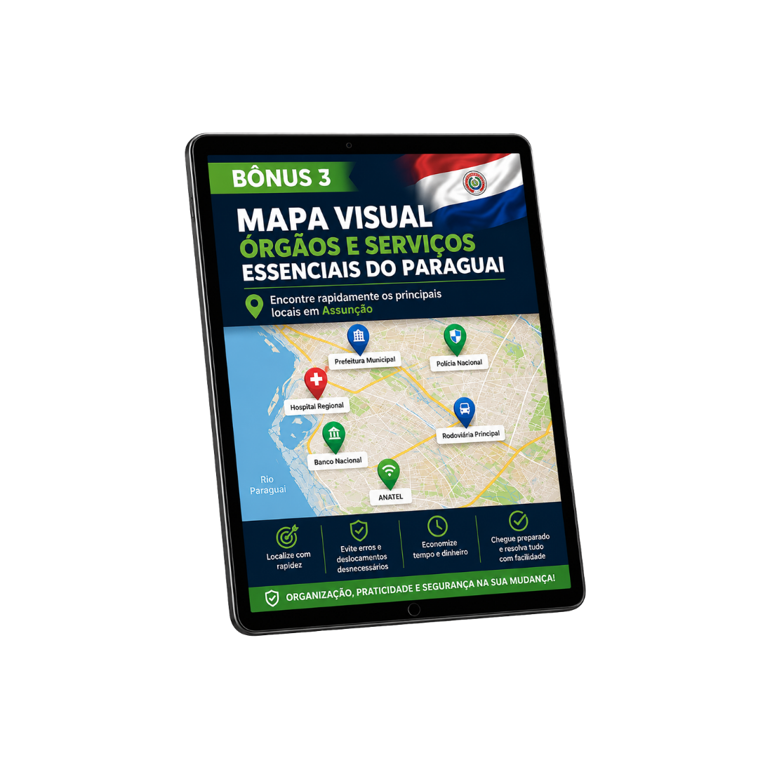 Mapa Visual de Órgãos e Serviços Essenciais do Paraguai